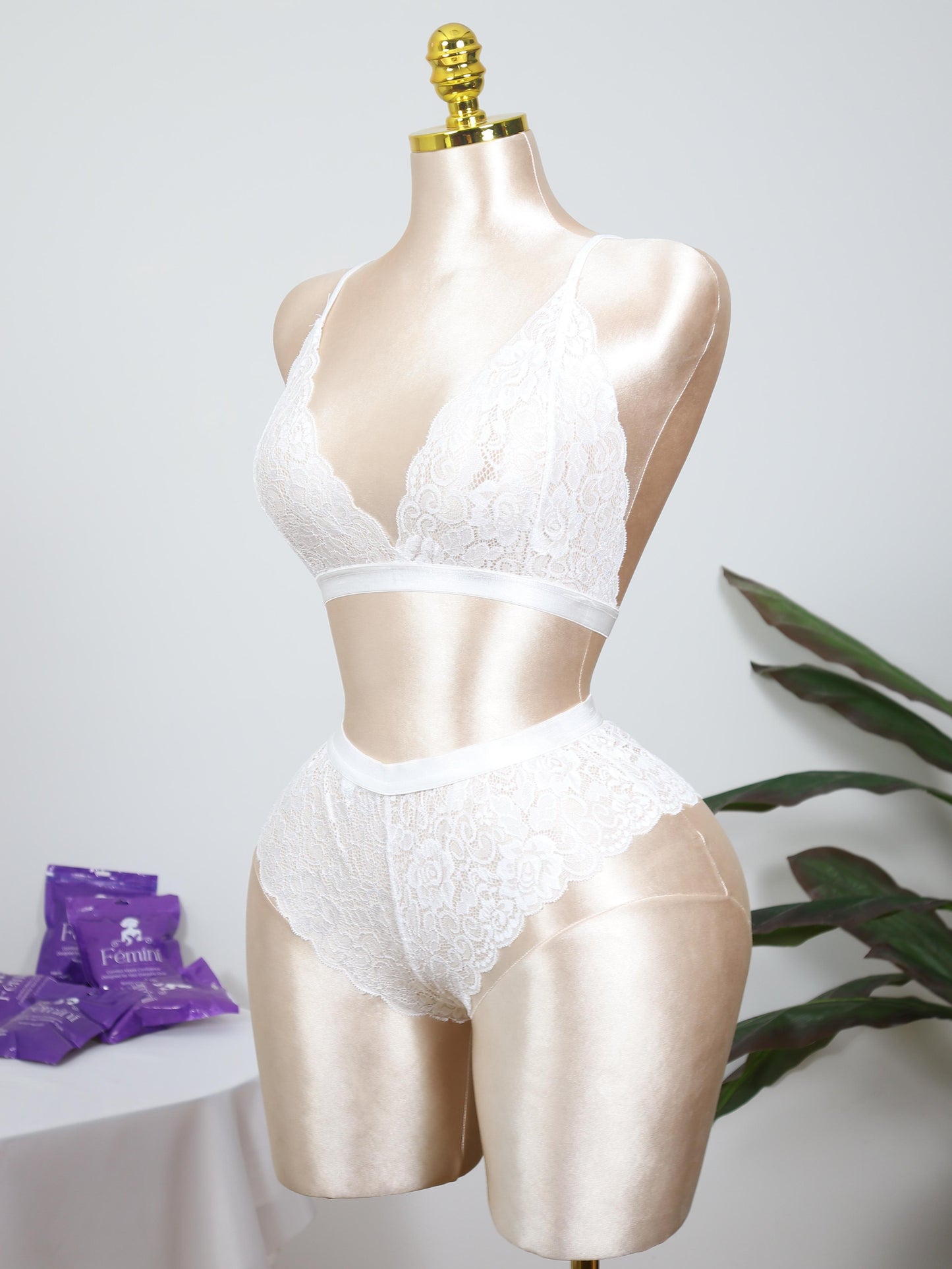 Lace Bralette and Shortie Set