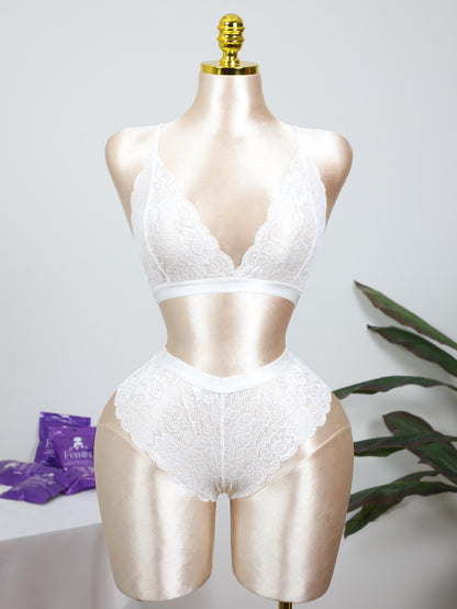 Lace Bralette and Shortie Set