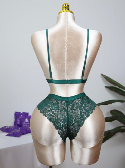 Lace Bralette and Shortie Set