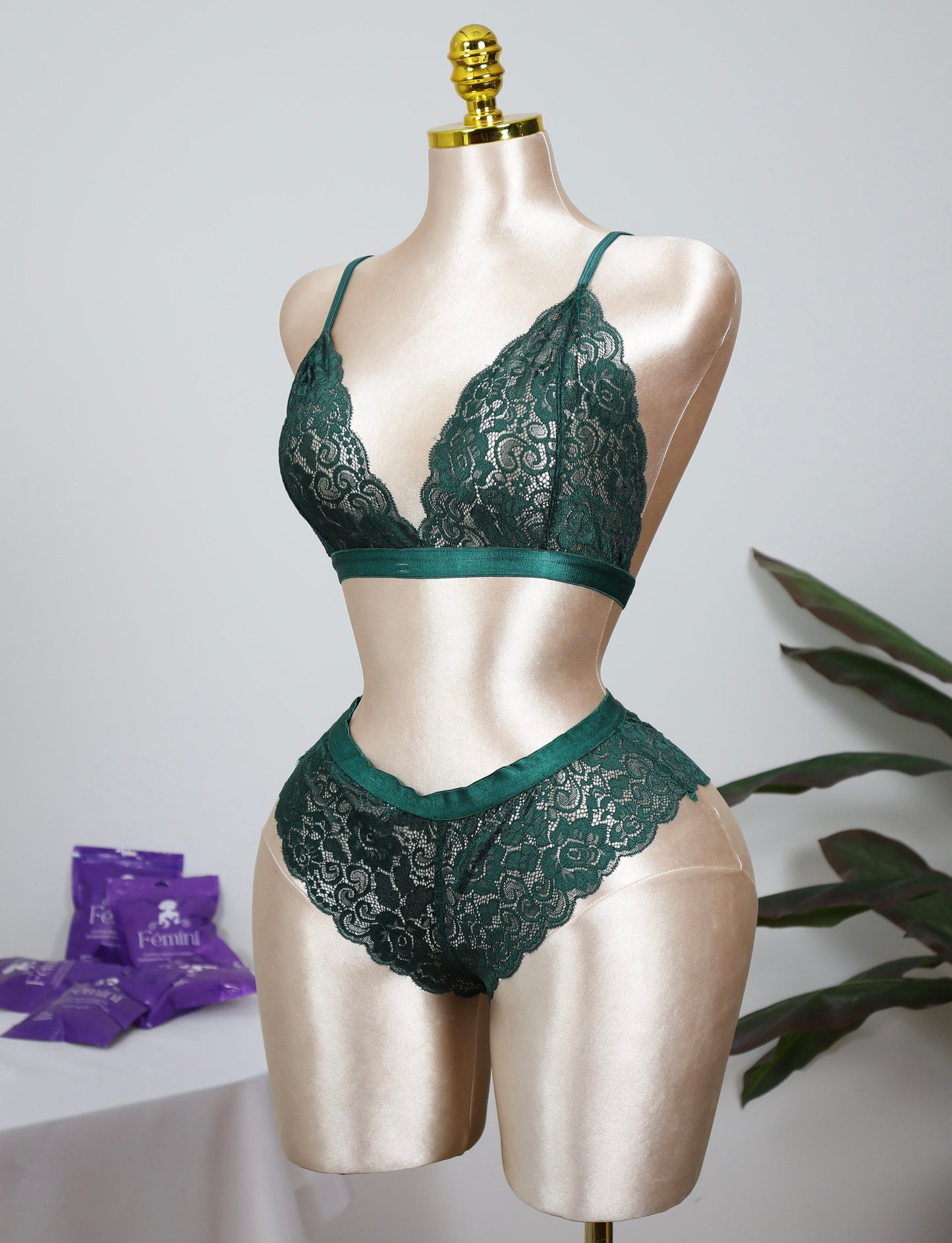 Lace Bralette and Shortie Set