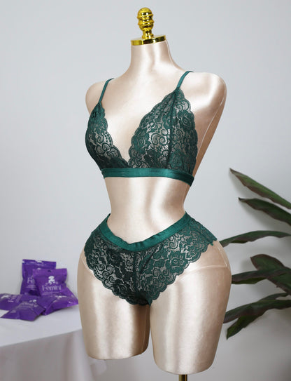 Lace Bralette and Shortie Set