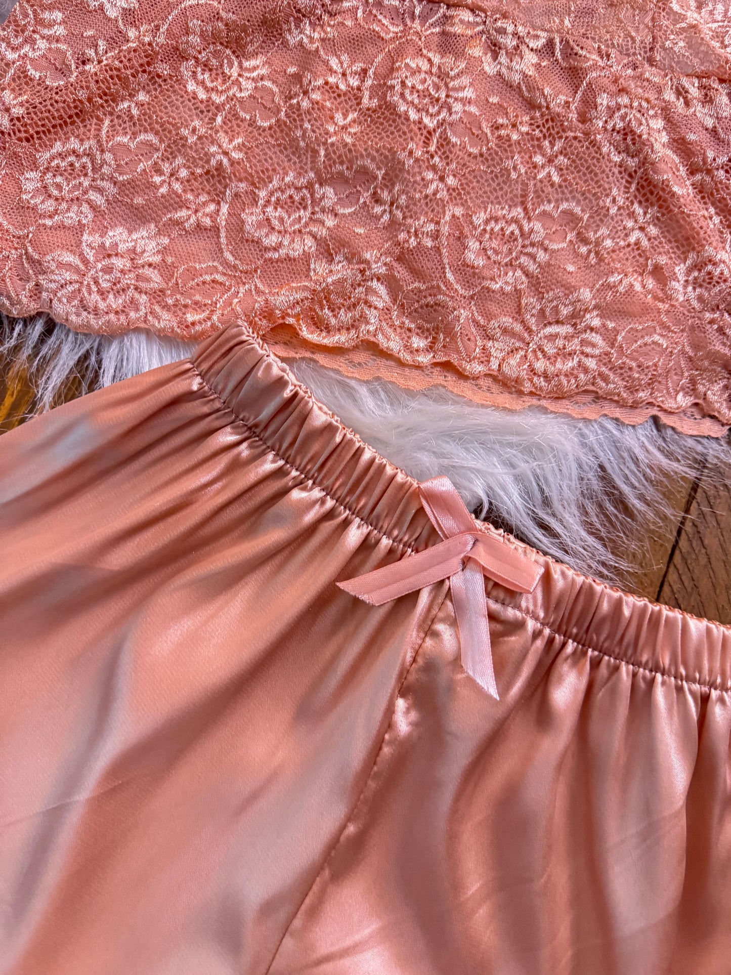 Satin Lace Cami and Shortie Set