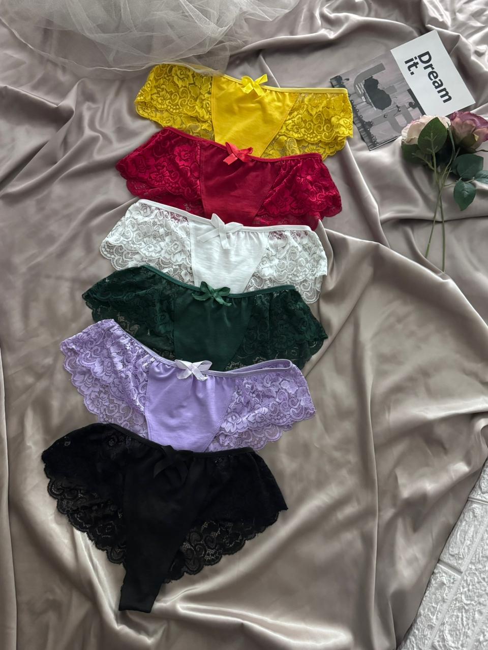 Cotton Lace Brazilian Panty (Pack of 6)