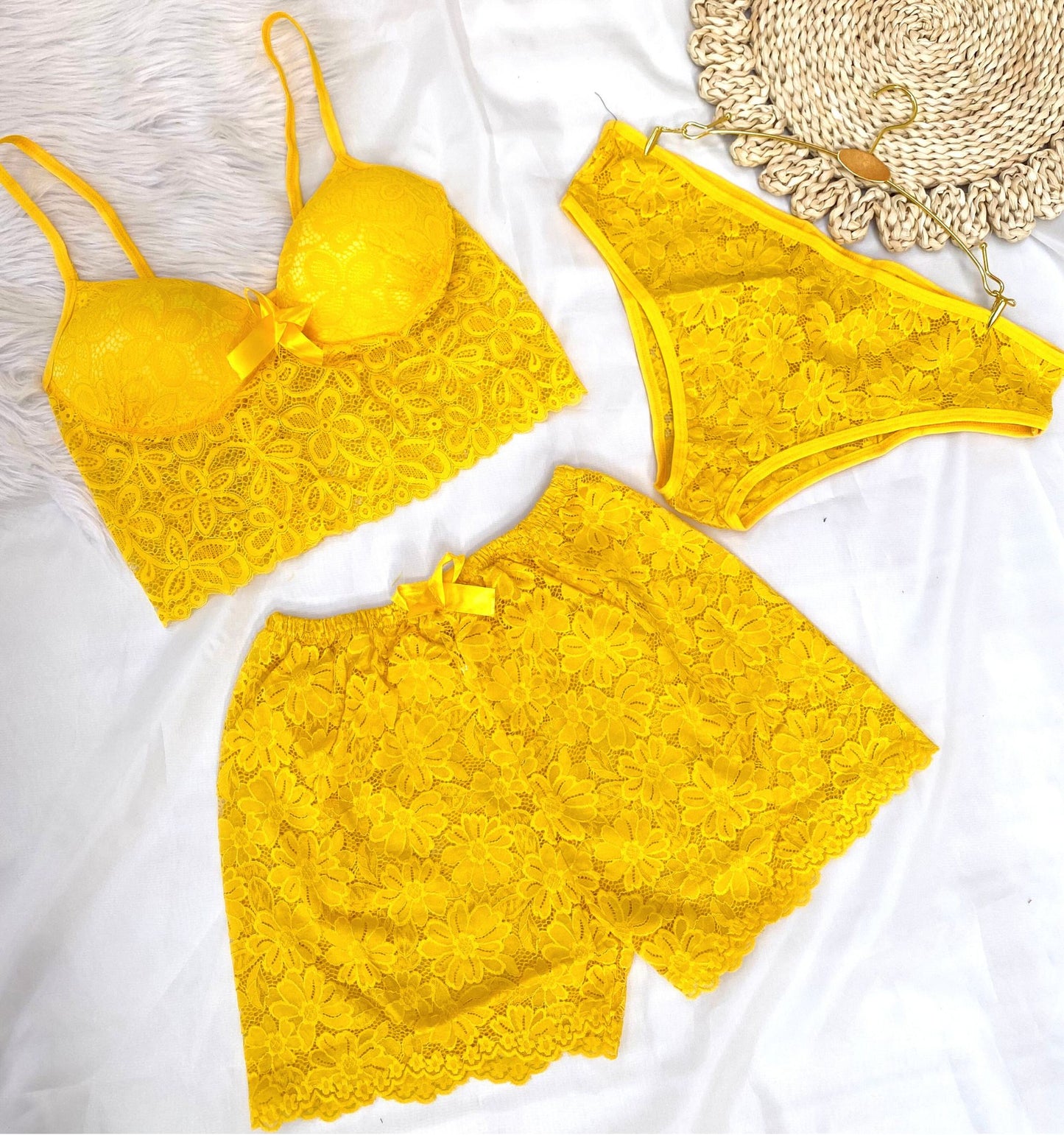 Women’s 3-Piece Lingerie Set – Bralette, Shorts & Panty