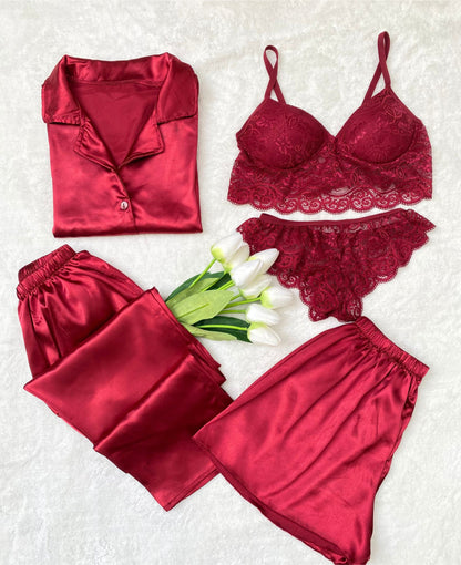 Satin Lace 5-Piece Set