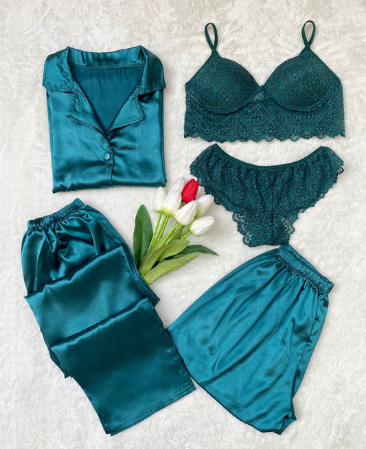 Satin Lace 5-Piece Set