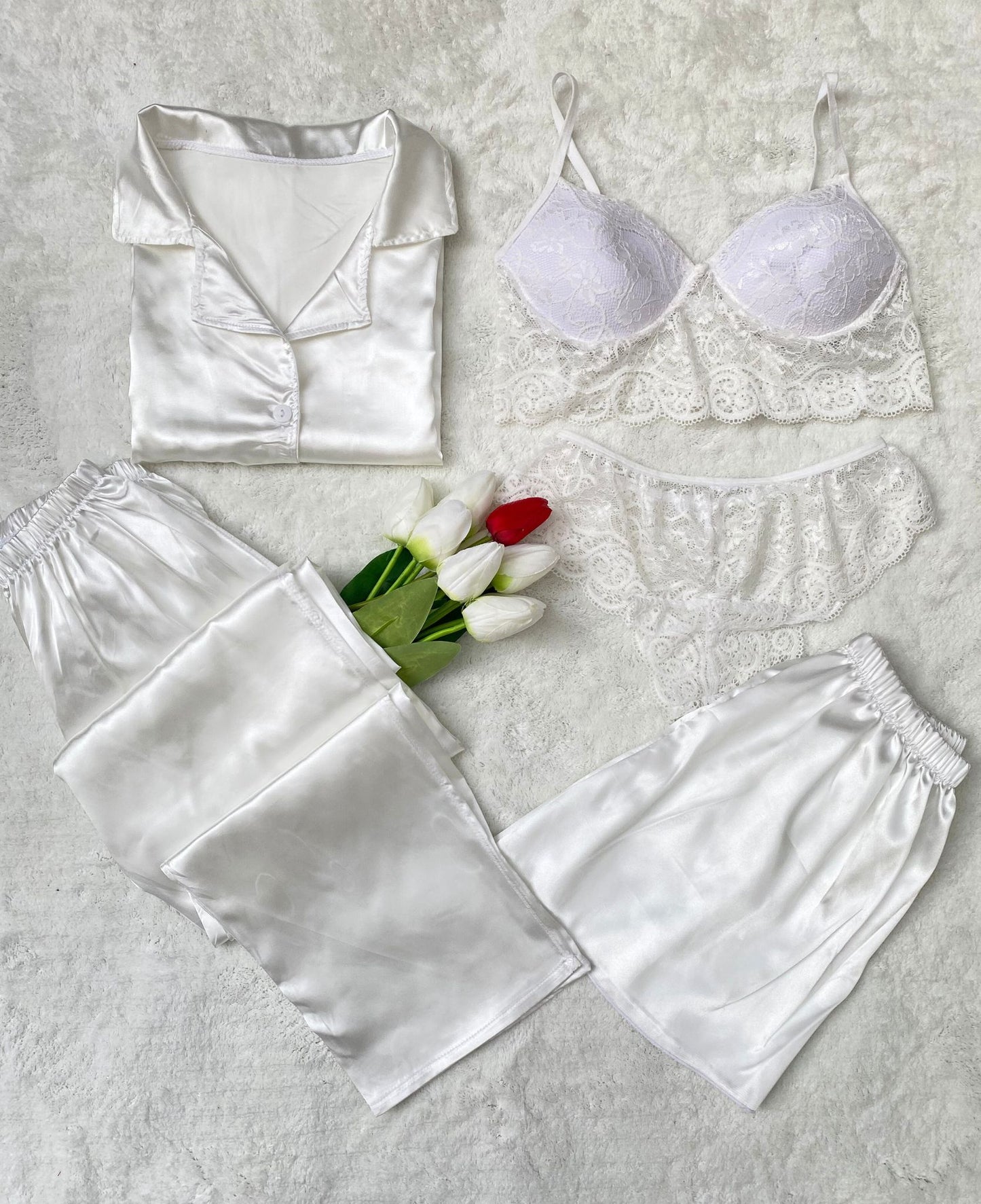 Satin Lace 5-Piece Set