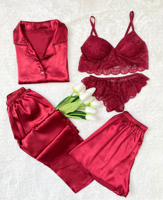 Piece Satin Pajama Set