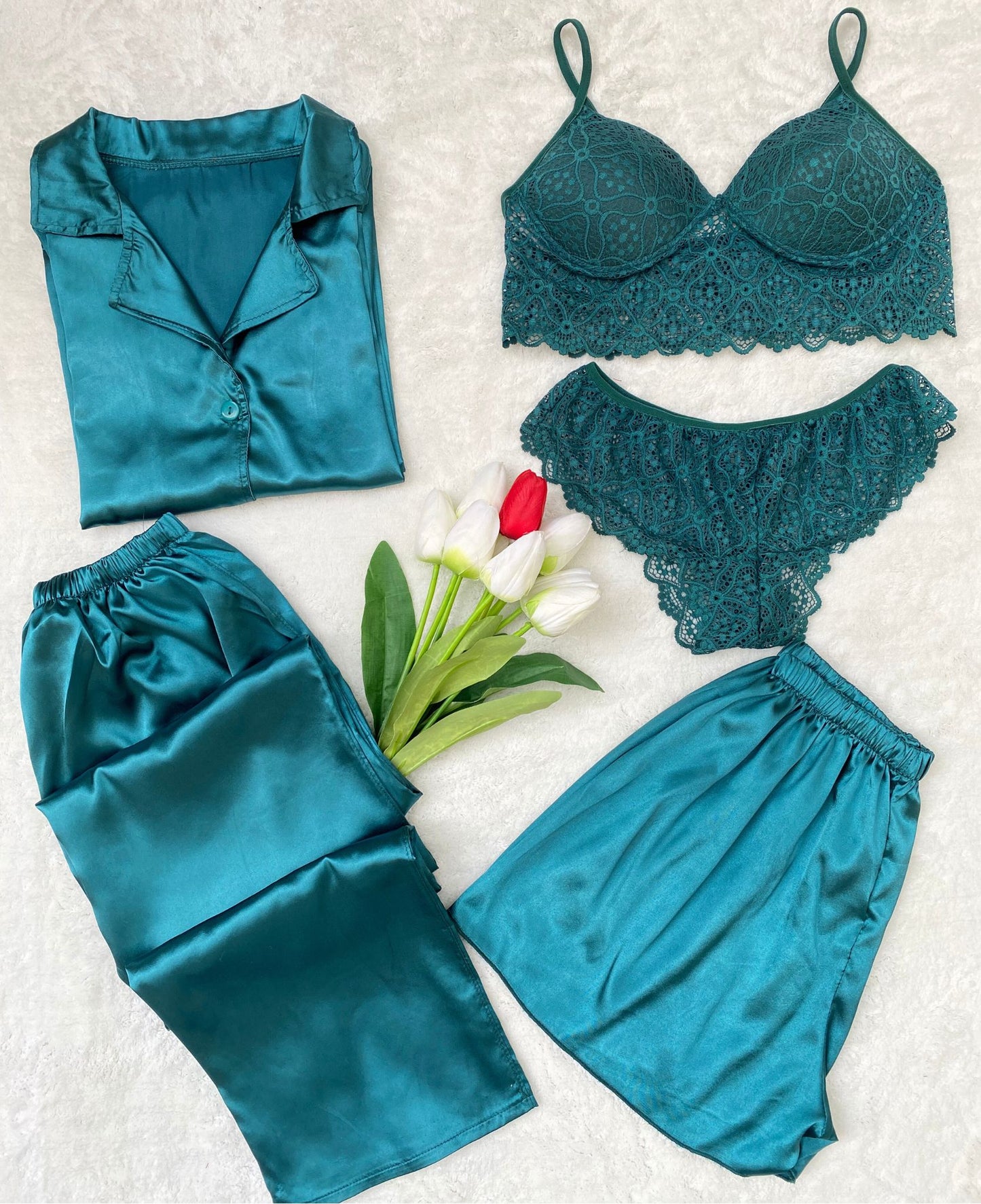 Piece Satin Pajama Set