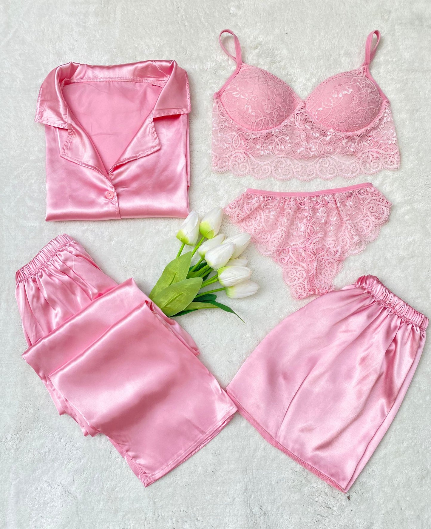 Piece Satin Pajama Set