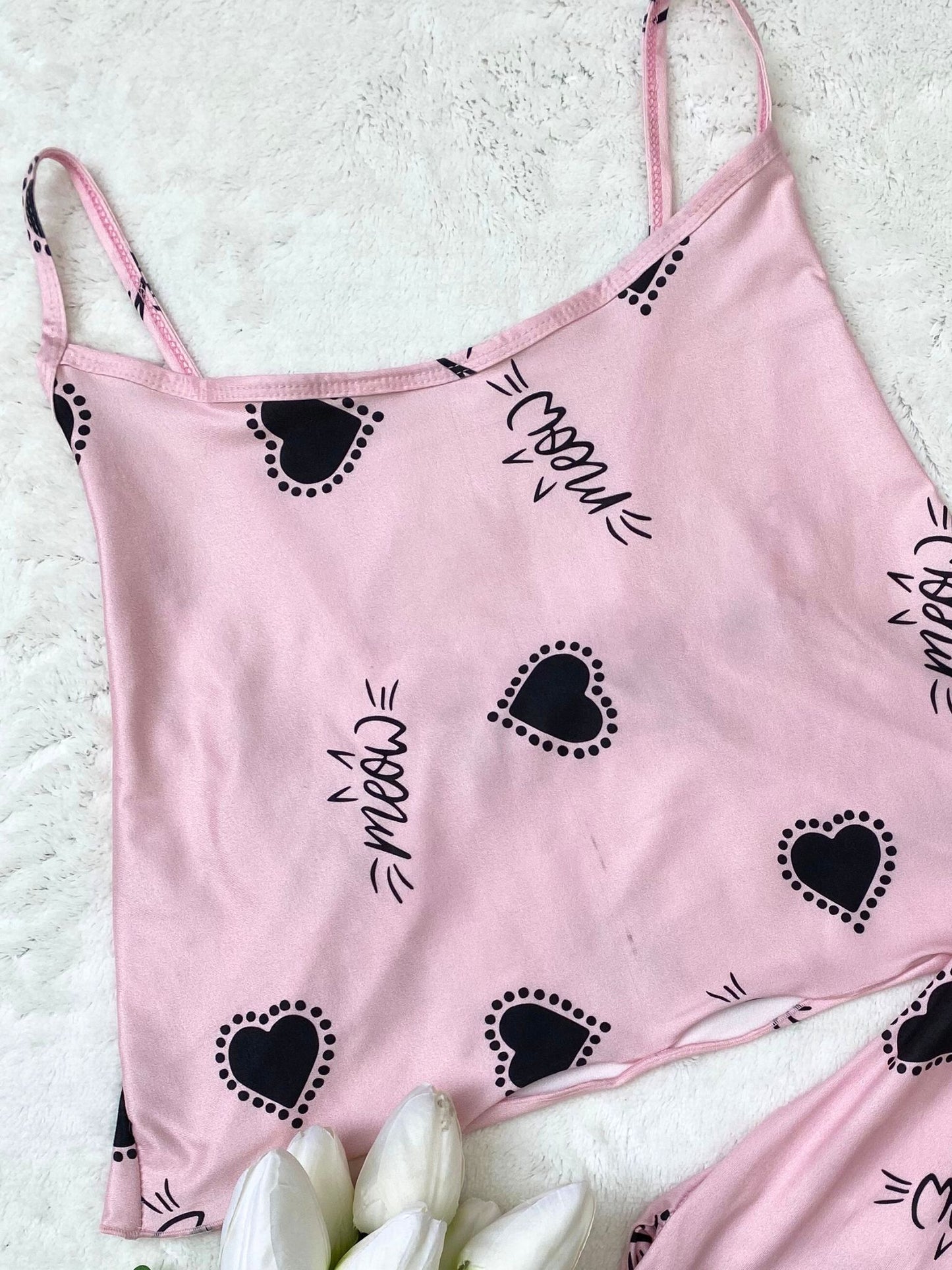 Women’s Cotton & Lycra Two-Piece Pajama Set (Shorts + Top)