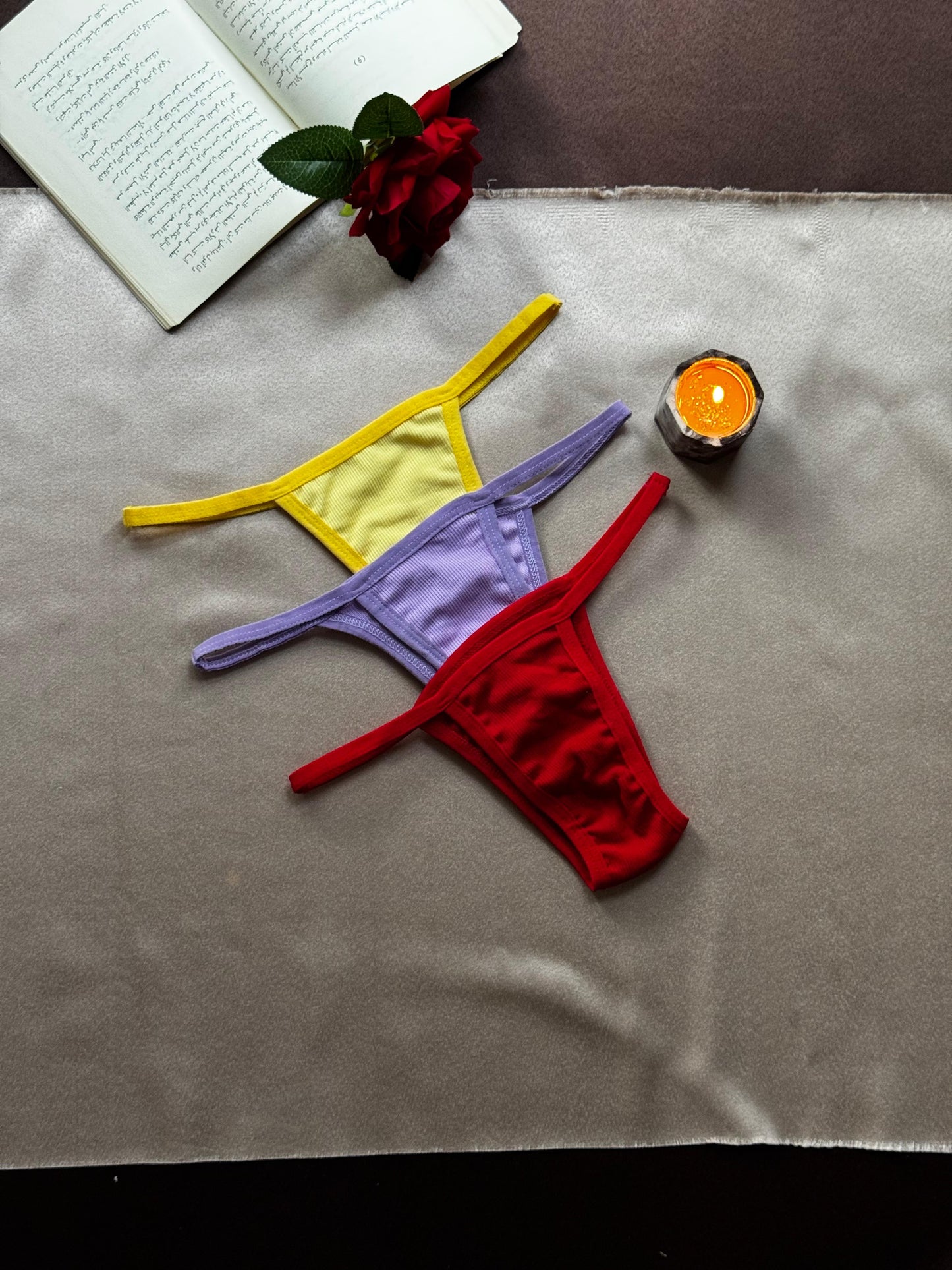 Cotton Ribbed Thong Panty (Pack of 3)