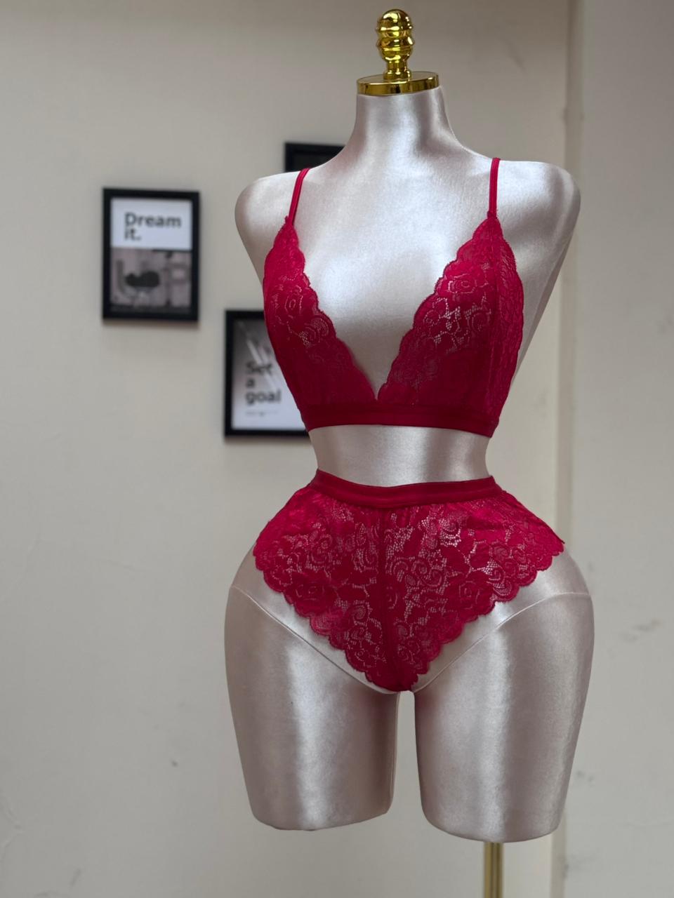 Lace Bralette and Shortie Set