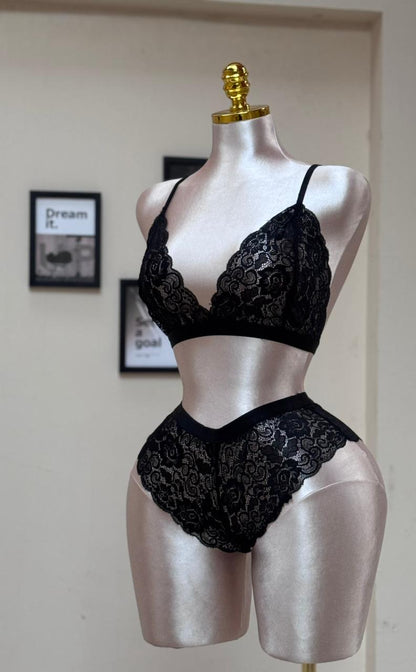 Lace Bralette and Shortie Set